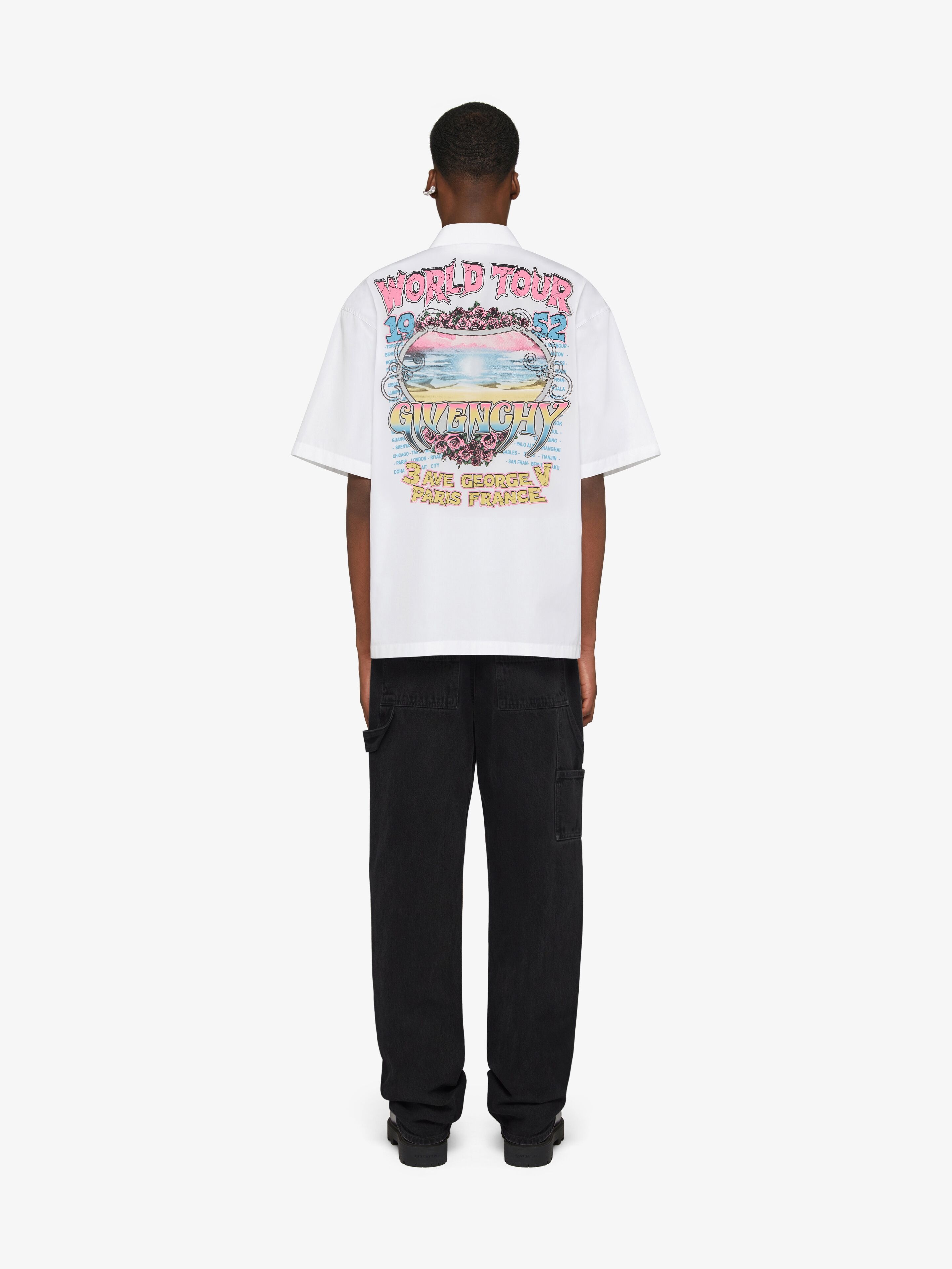 SHIRT IN POPLIN WITH GIVENCHY WORLD TOUR PRINT - 4