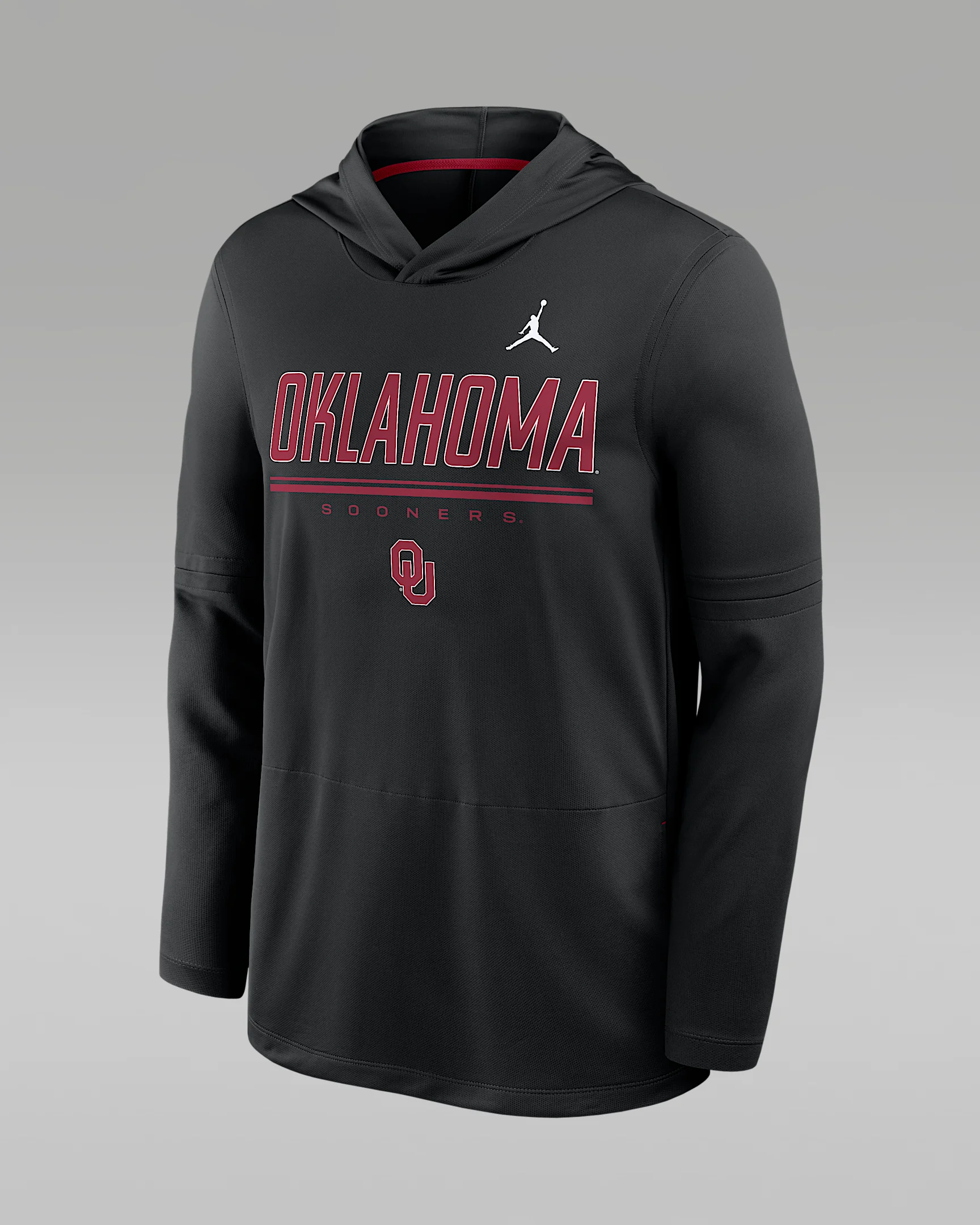 Oklahoma Sideline Men's Jordan Brand Dri-FIT College Long-Sleeve Hooded Top - 1