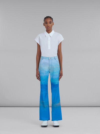 Marni BLUE DENIM TROUSERS WITH NOTTE GIORNO PRINT outlook
