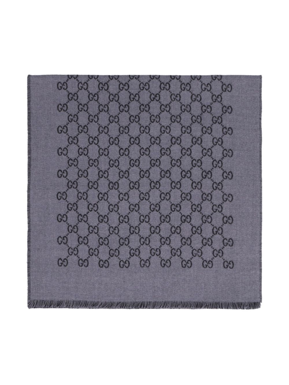 Double jacquard GG wool scarf - 2