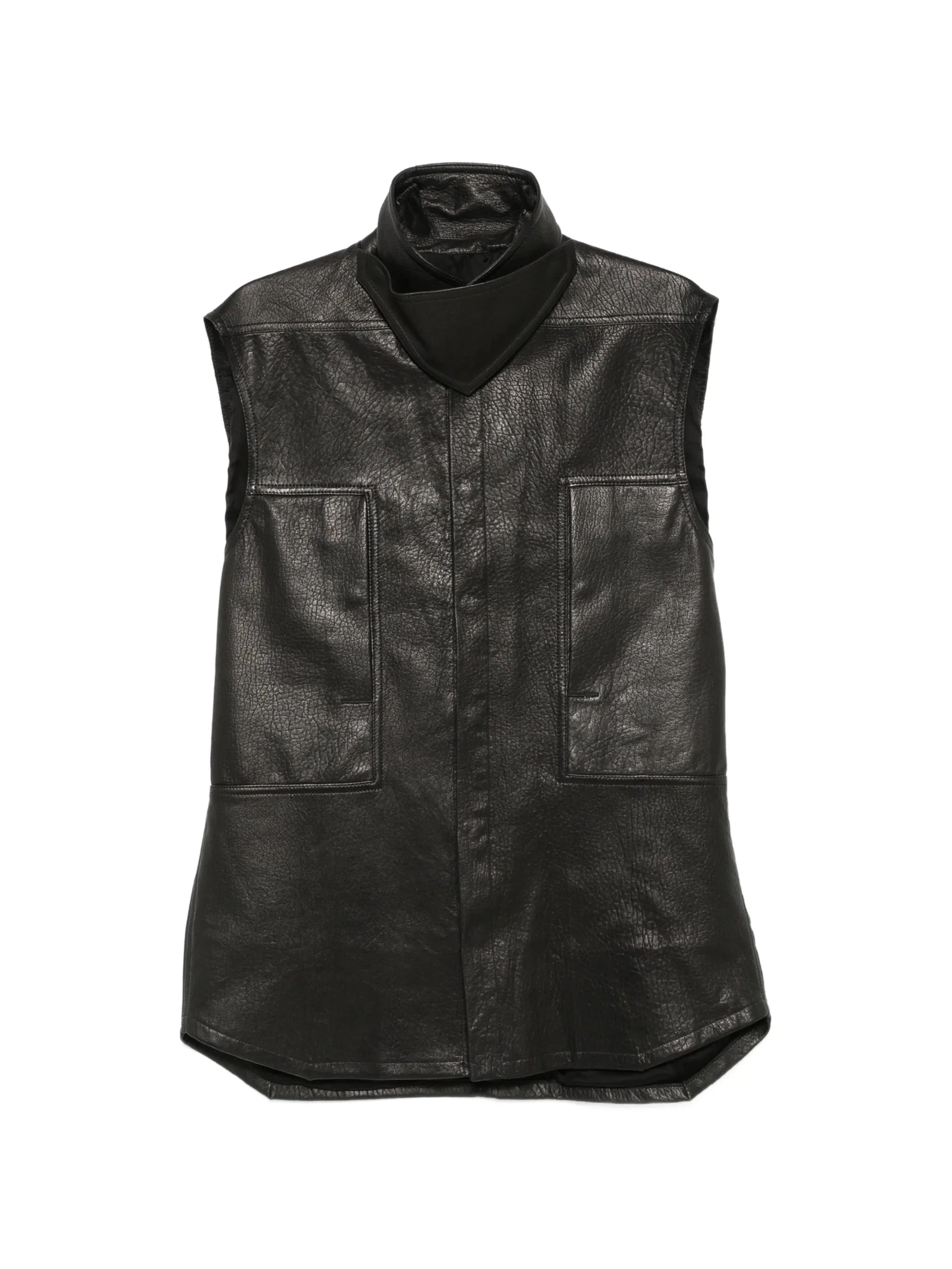 Rick Owens Leather High-neck Shirt Jacket - 1
