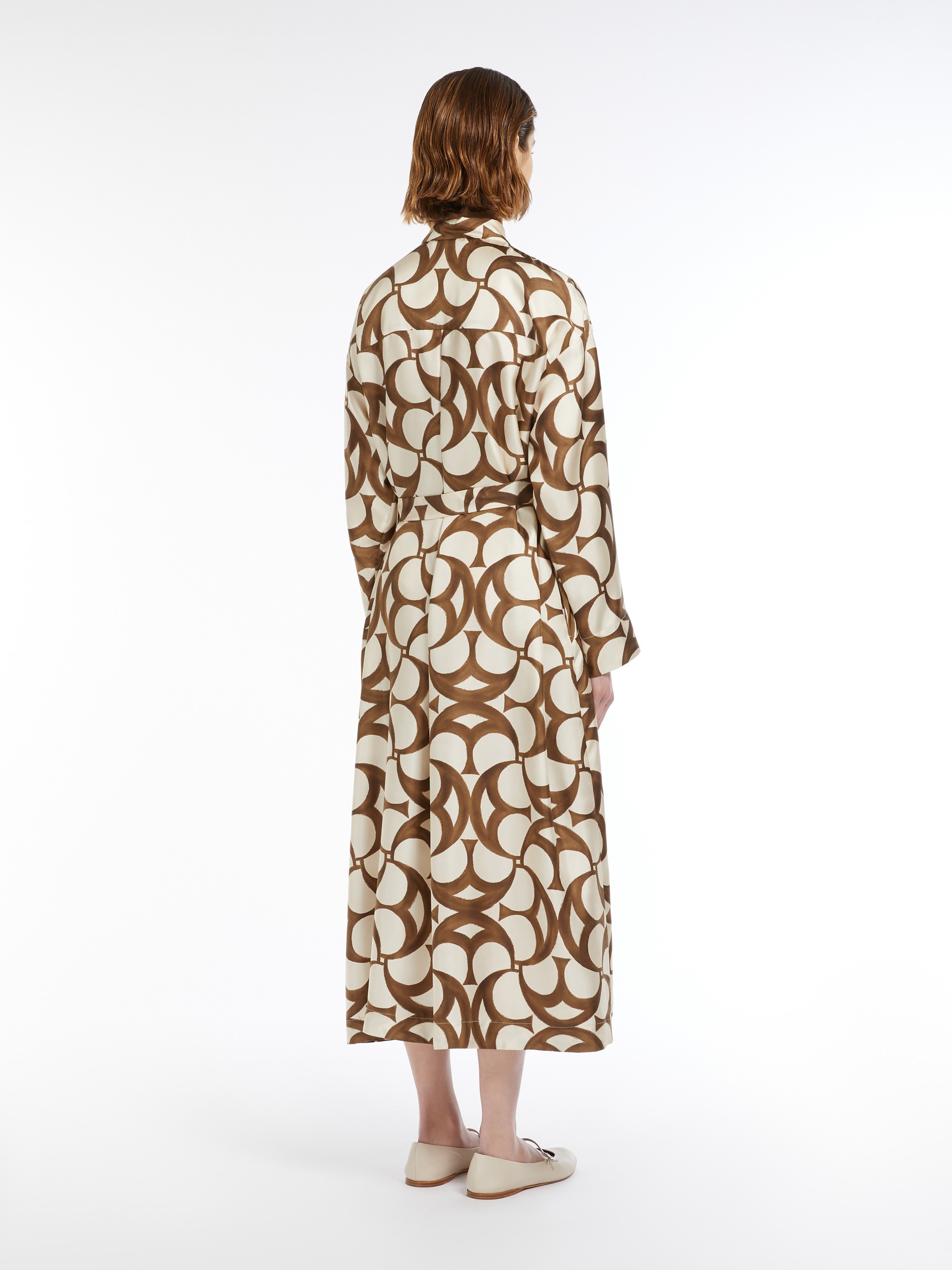 ILEANA Shirt dress in printed silk - 4