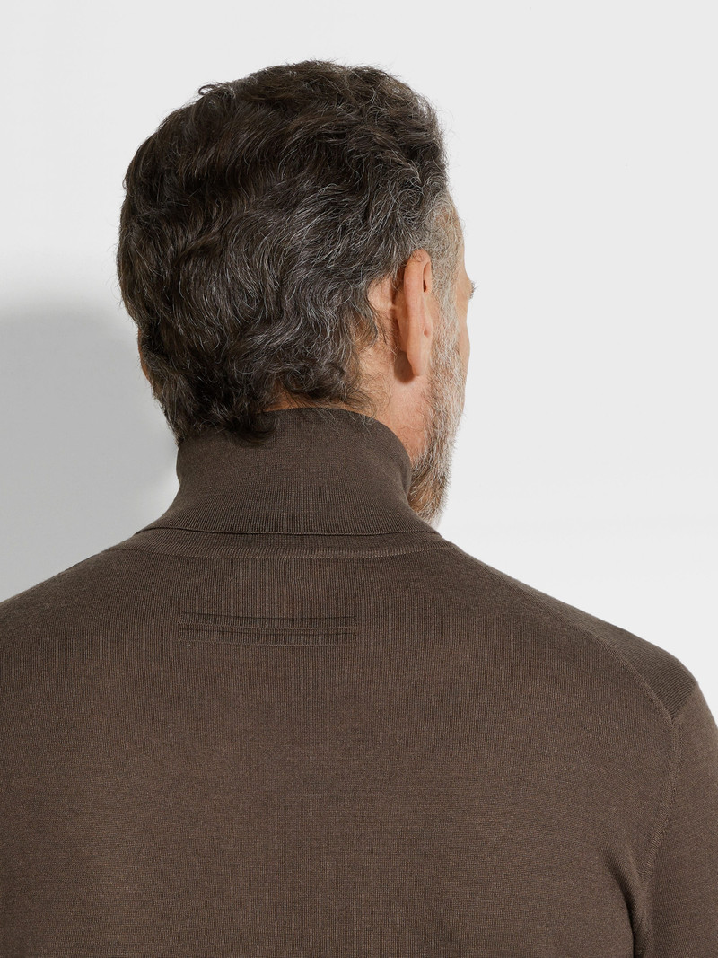 ZEGNA BROWN MÉLANGE CASHSETA TURTLENECK outlook