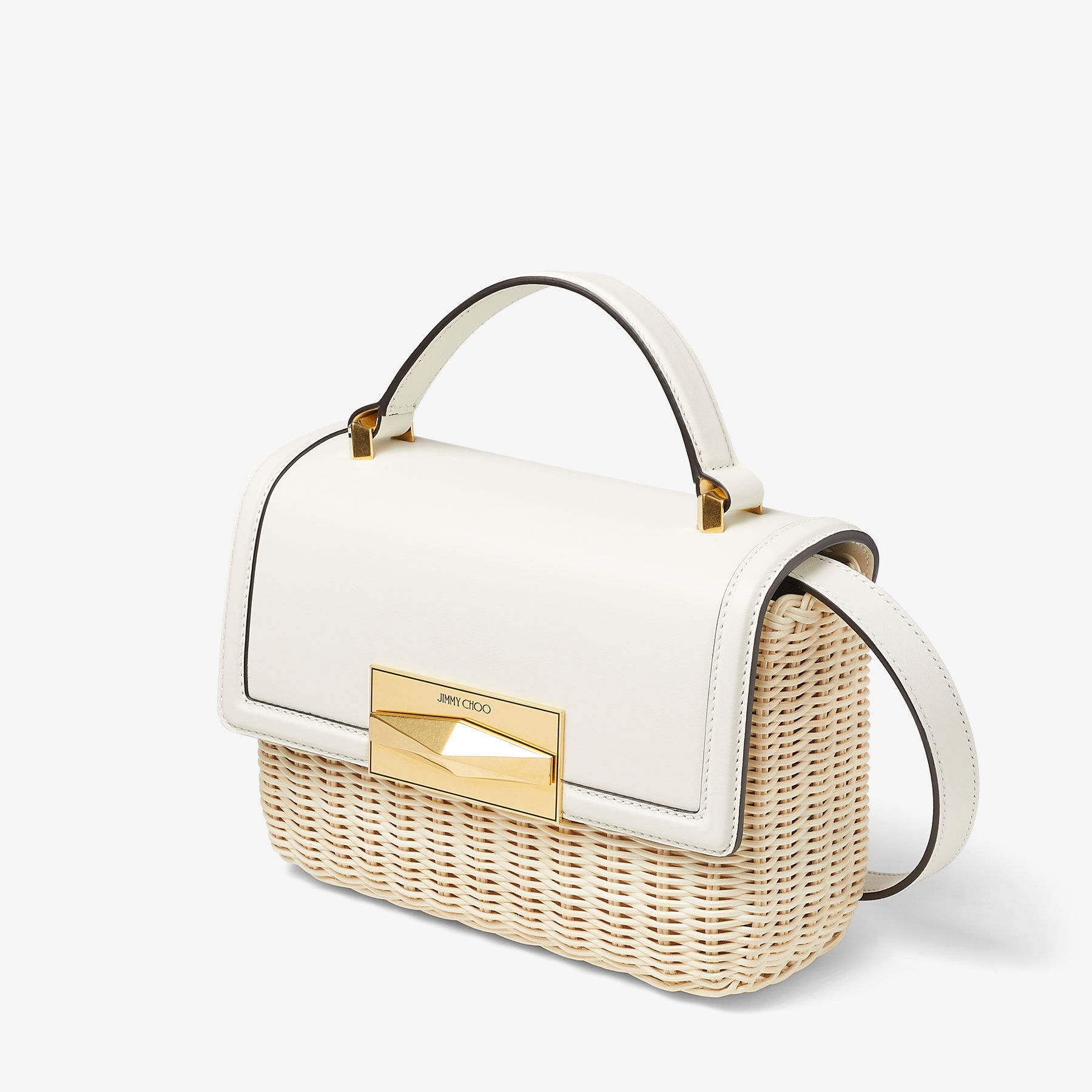 Diamond Top Handle
Natural/Latte Wicker and Leather Top Handle Bag - 3