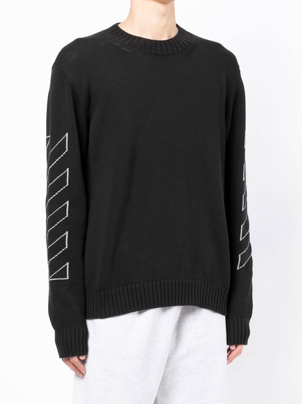 arrow-print crew-neck jumper - 4