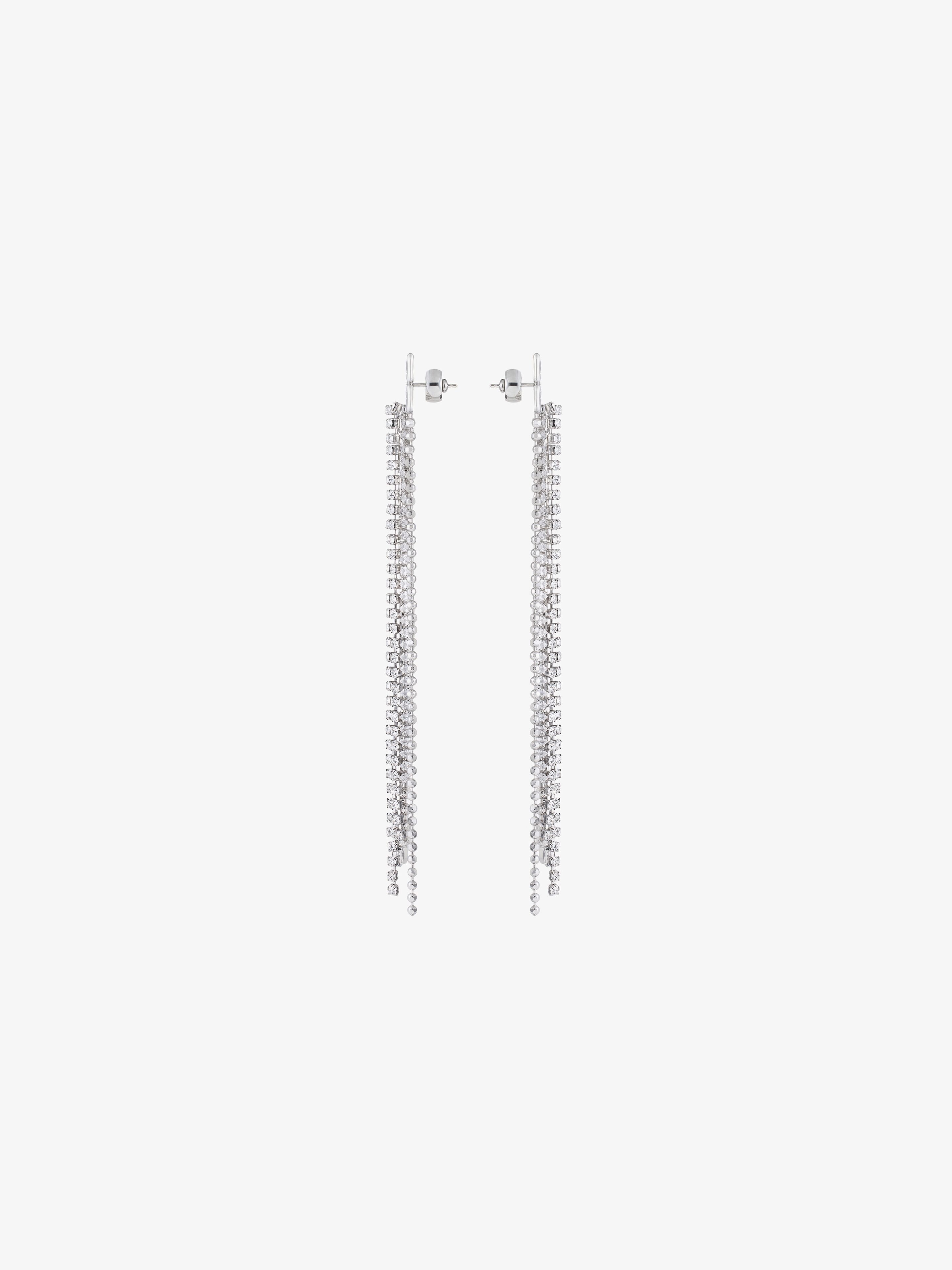 4G LIQUID EARRINGS IN METAL WITH CRYSTALS - 4