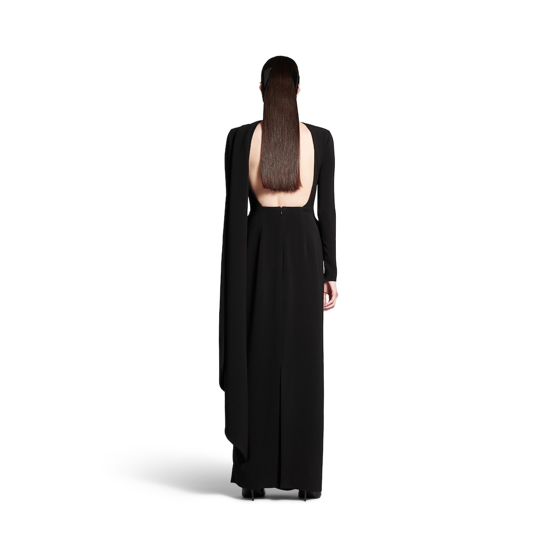 Women's Cape Gown in Black - 4