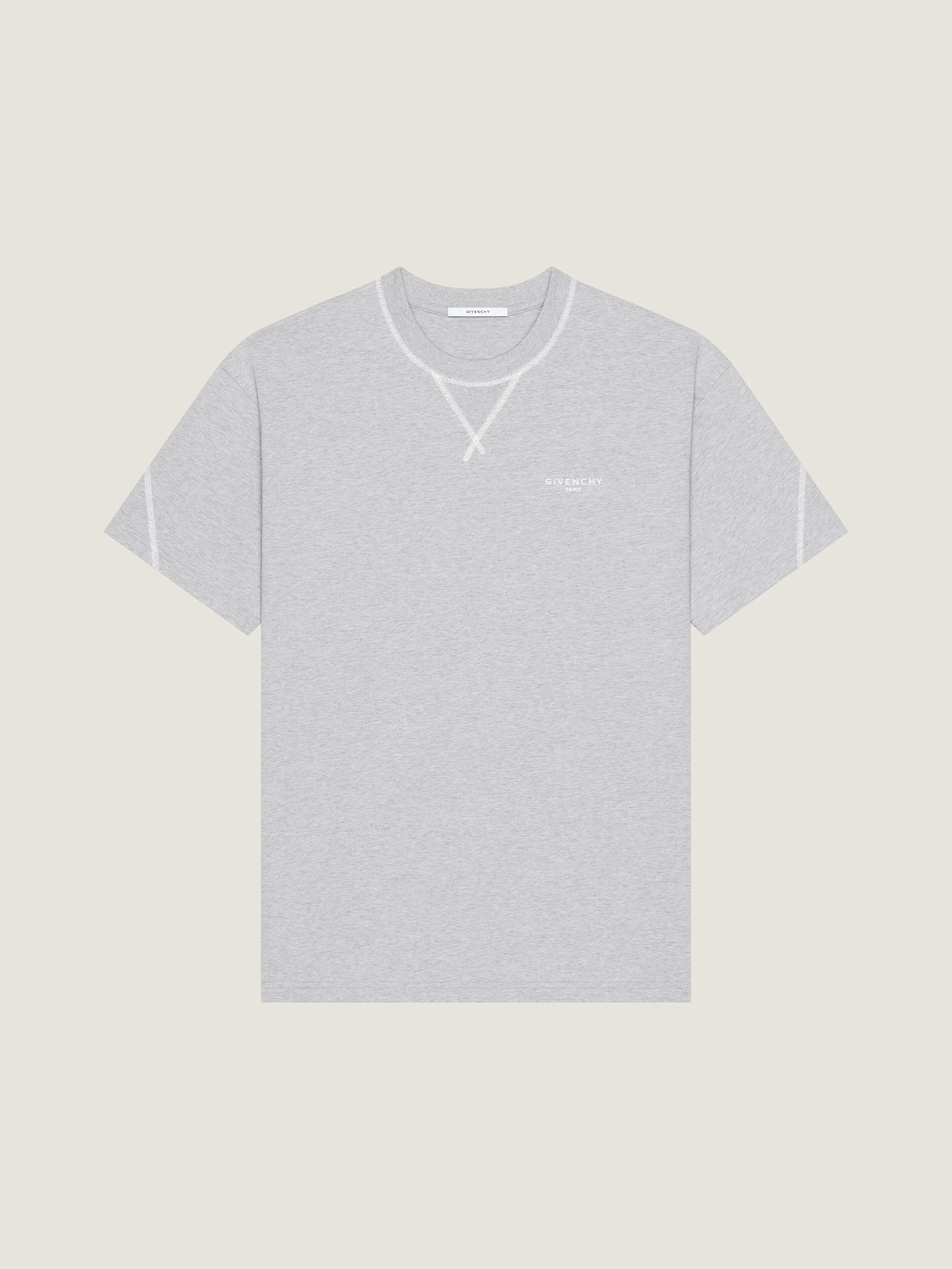 COUTURE SEAM T-SHIRT IN COTTON WITH GIVENCHY EMBROIDERY - 1
