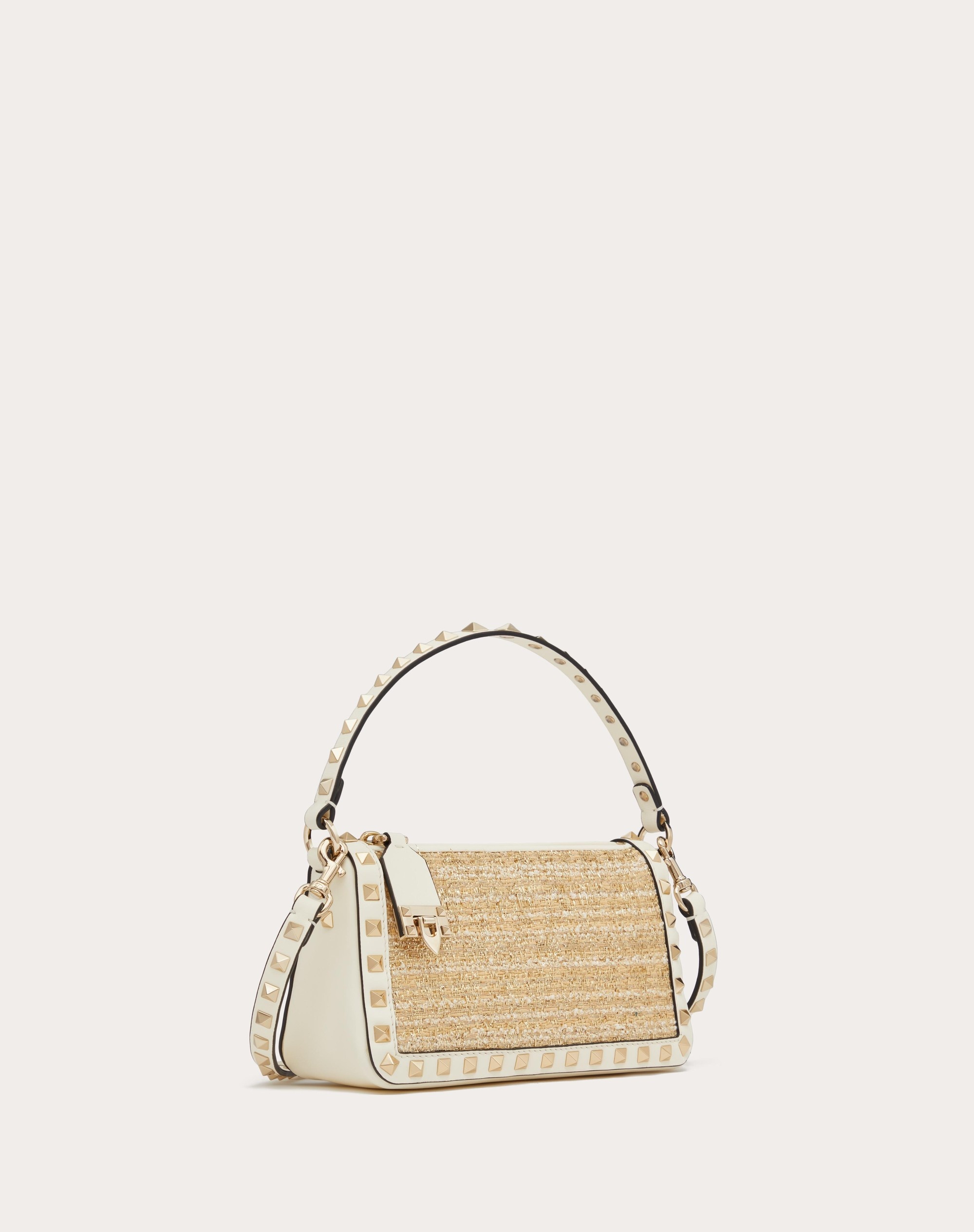 SMALL ROCKSTUD SHOULDER BAG IN BOUCLÉ RAFFIA - 3