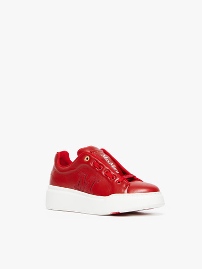 Max Mara Leather sneakers with embroidery outlook