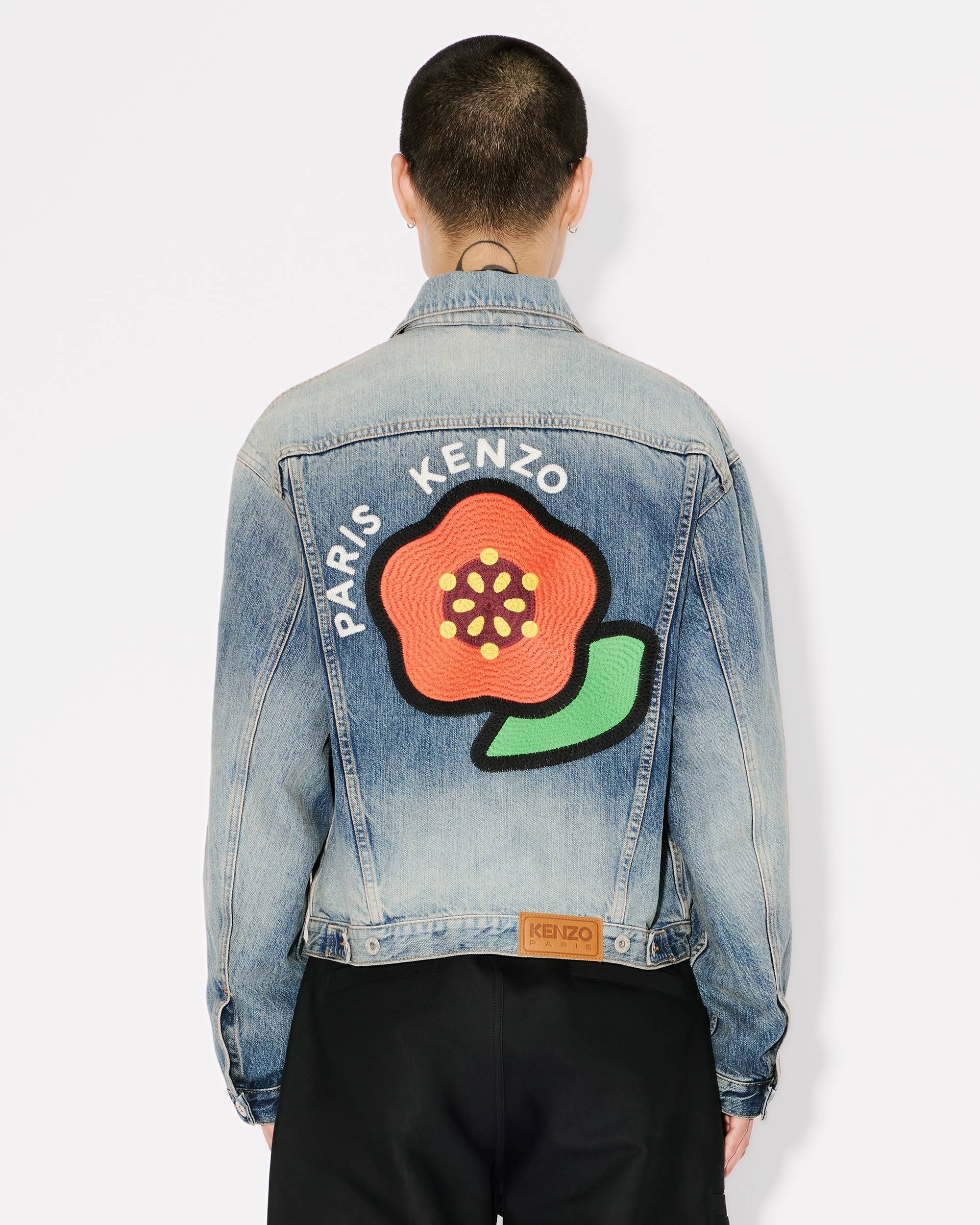 'KENZO Pop' embroidered trucker jacket in japanese denim - 5