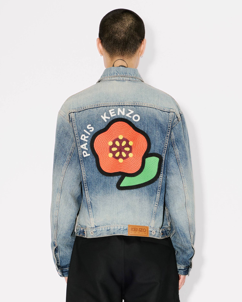 'KENZO Pop' embroidered trucker jacket in japanese denim 5