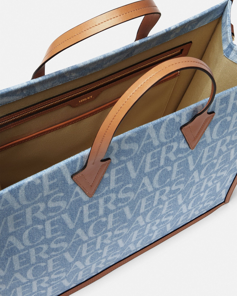 Versace Allover Denim Tote Bag 4