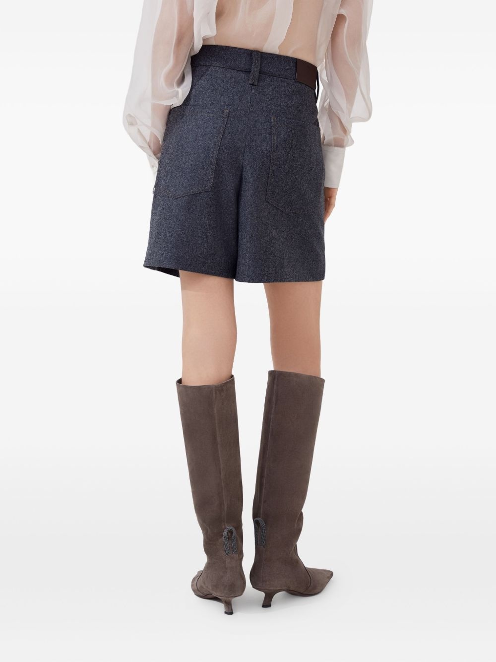 virgin wool knee-length shorts - 4