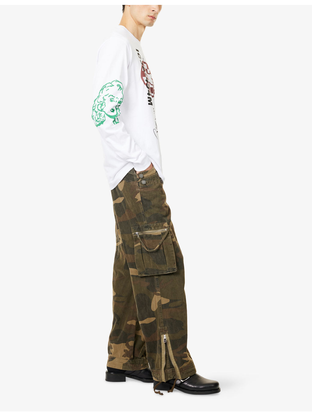 Multi Graphic Long-Sleeves Cotton-Jersey T-Shirt - 2