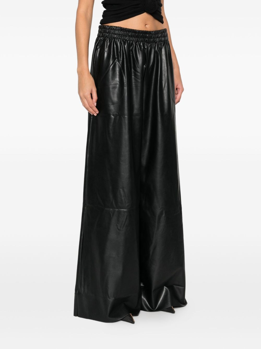 elastic-waist wide-leg trousers - 3