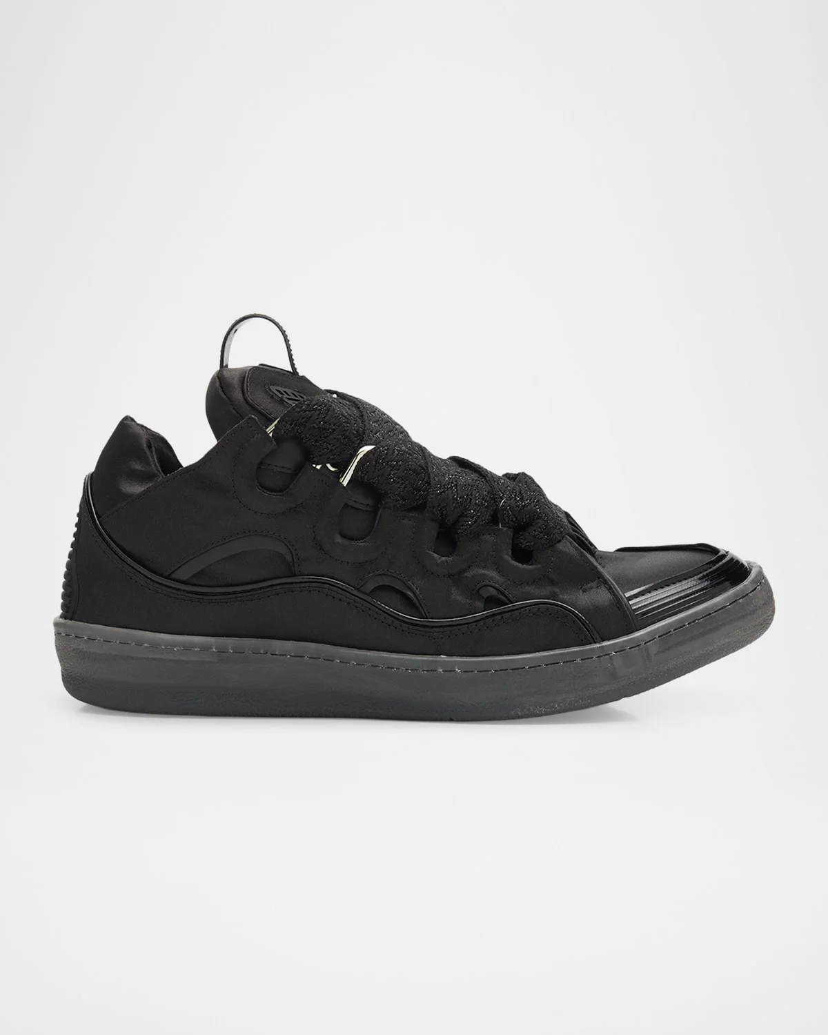 Men's Curb Satin Leather Oversized Sneakers - 1