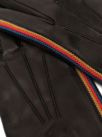 Paul Smith Artist Stripe trim leather gloves outlook