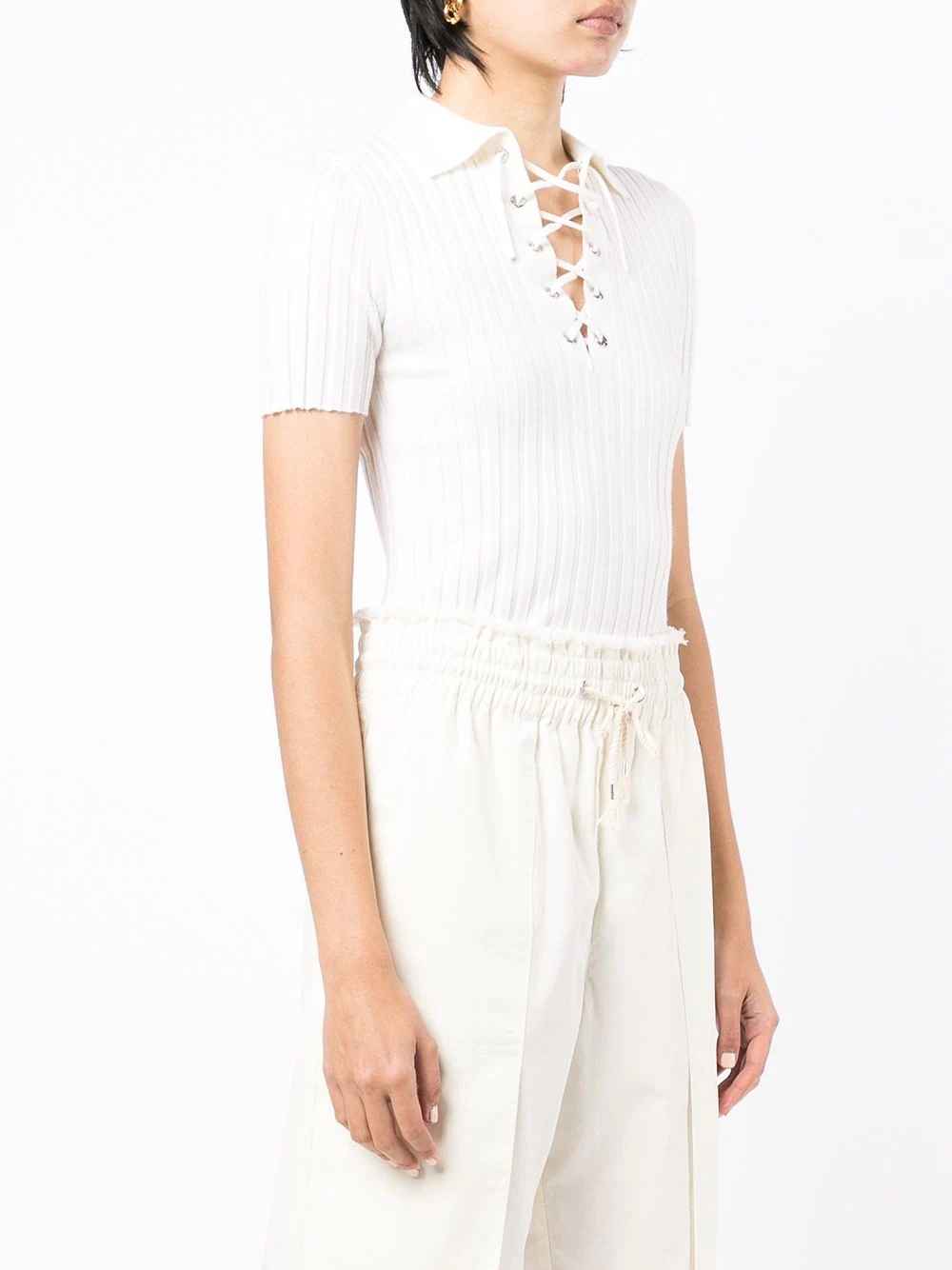 drawstring track shorts - 4