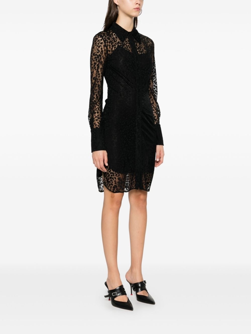 leopard devoré mini dress - 3