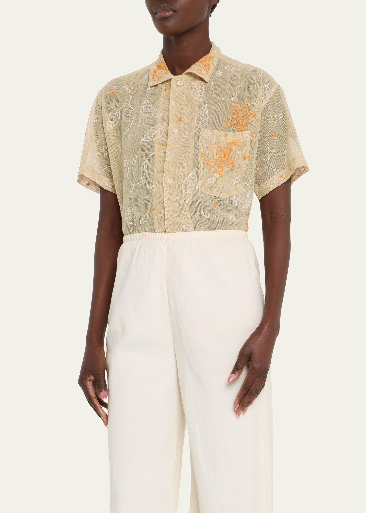 Lilium Mesh Embroidered Shirt - 4