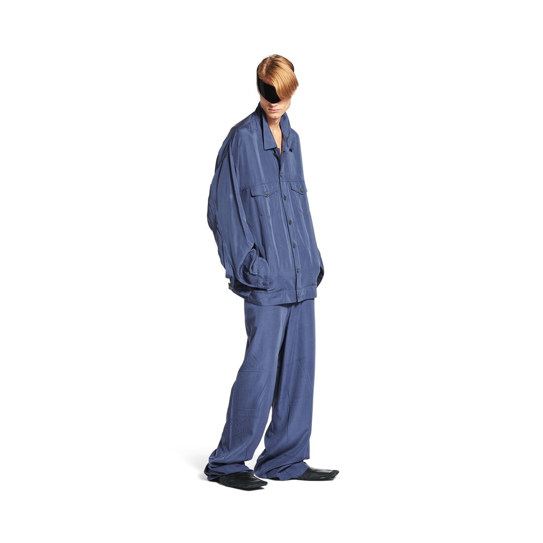Men's Fluid Denim Jacket in Faded Blue - 2