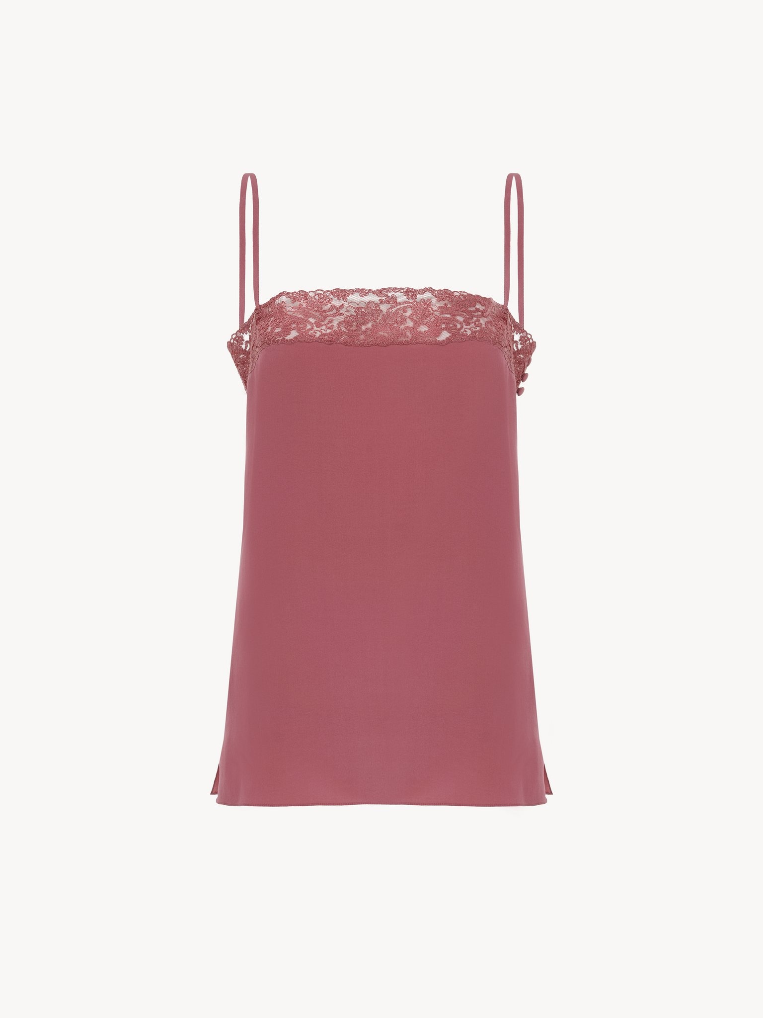 CAMISOLE TOP IN CRÊPE DE CHINE & LACE - 2