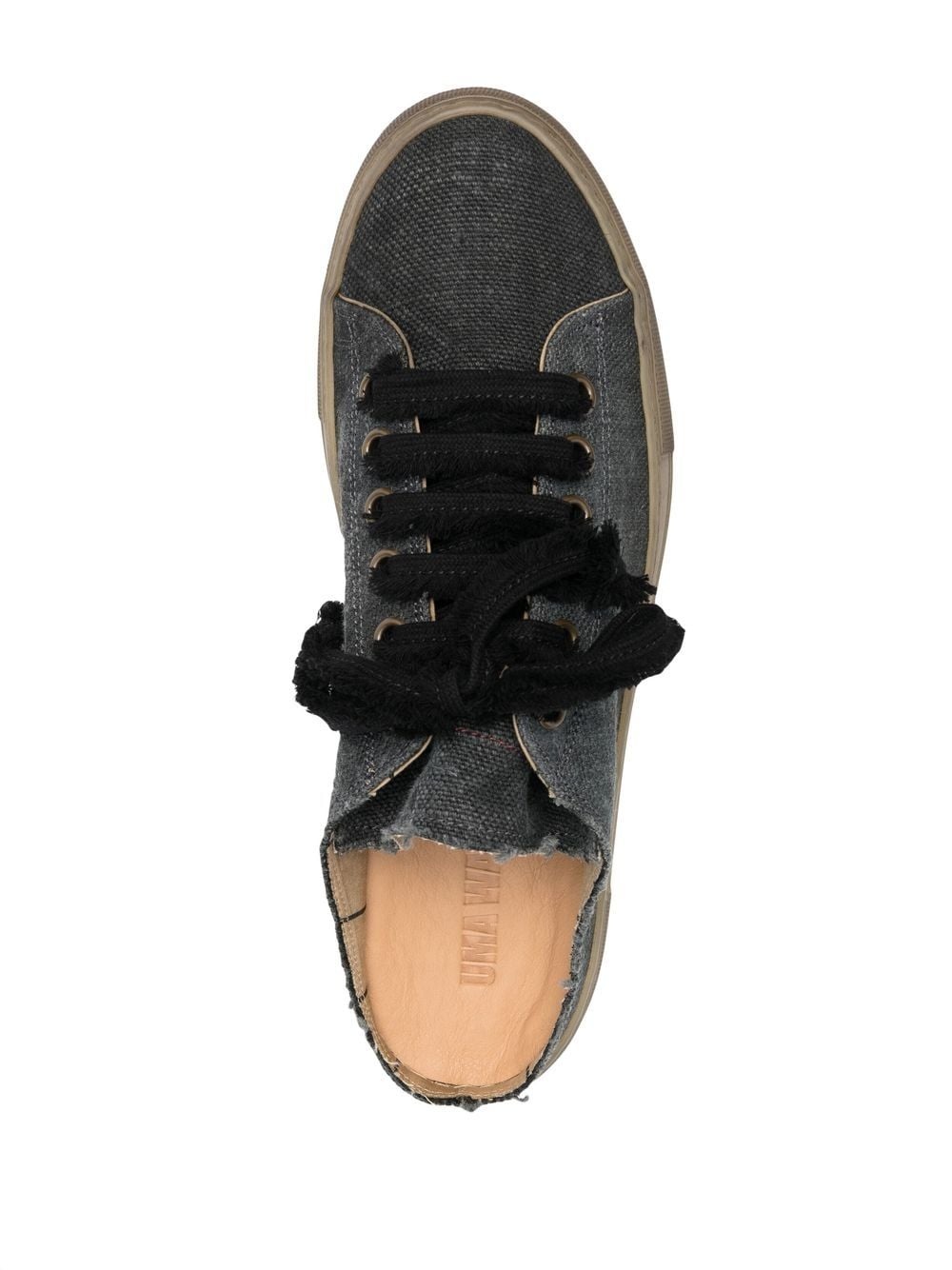 raw-edge low-top sneakers - 4