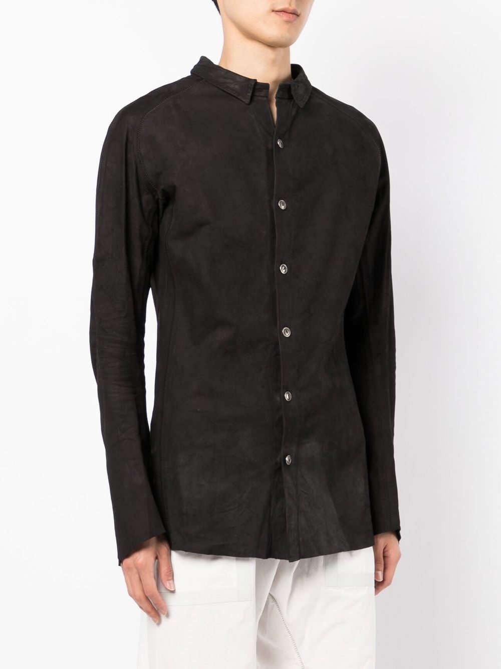 suede long-sleeve shirt - 3