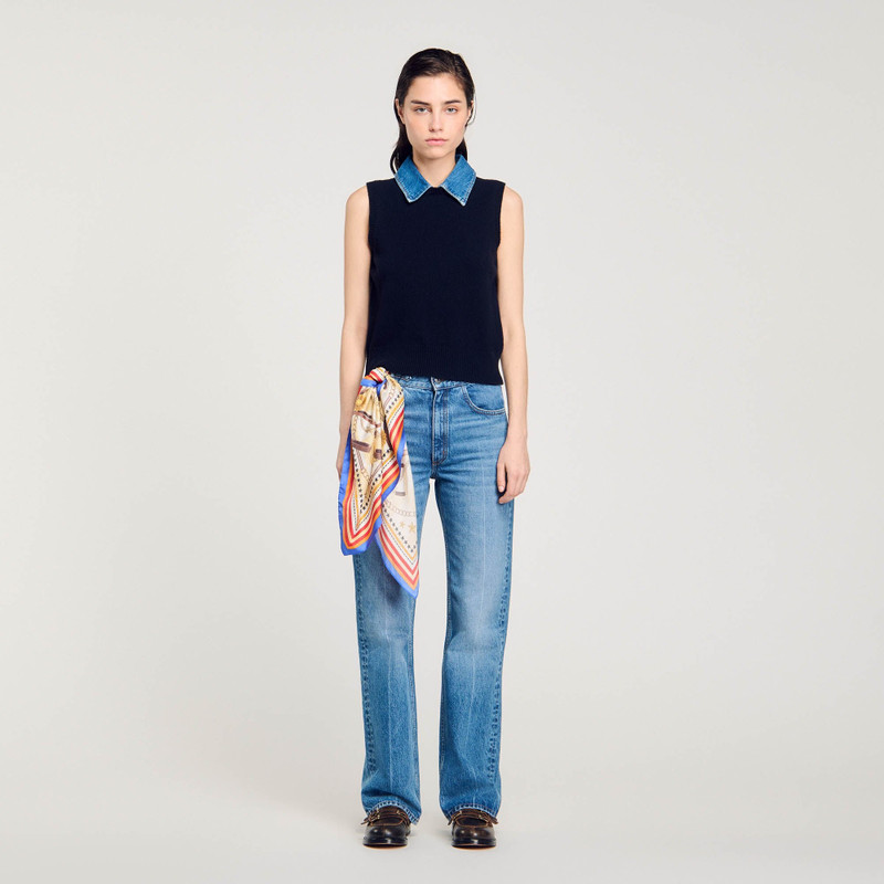 Sandro SWEATER WITH REMOVABLE COLLAR outlook