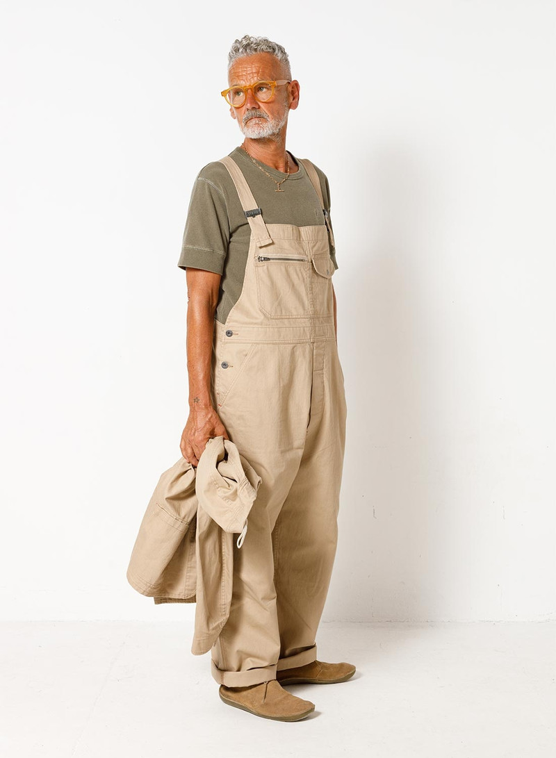 Nigel Cabourn Original Lybro Dungaree Cotton Twill in Tan outlook