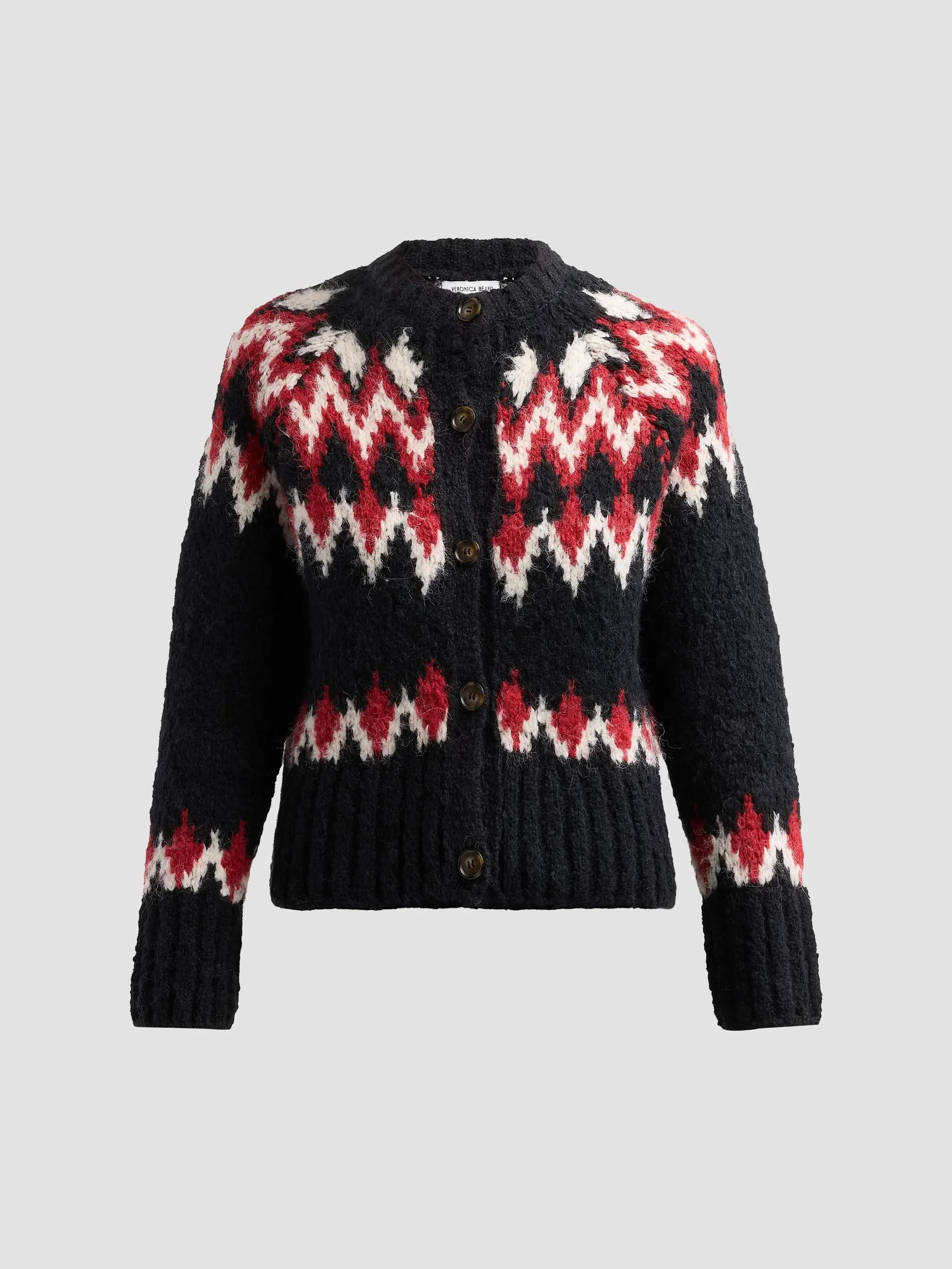 Women's Christina Fair Isle-Inspired Cardigan - Black Multi - 1