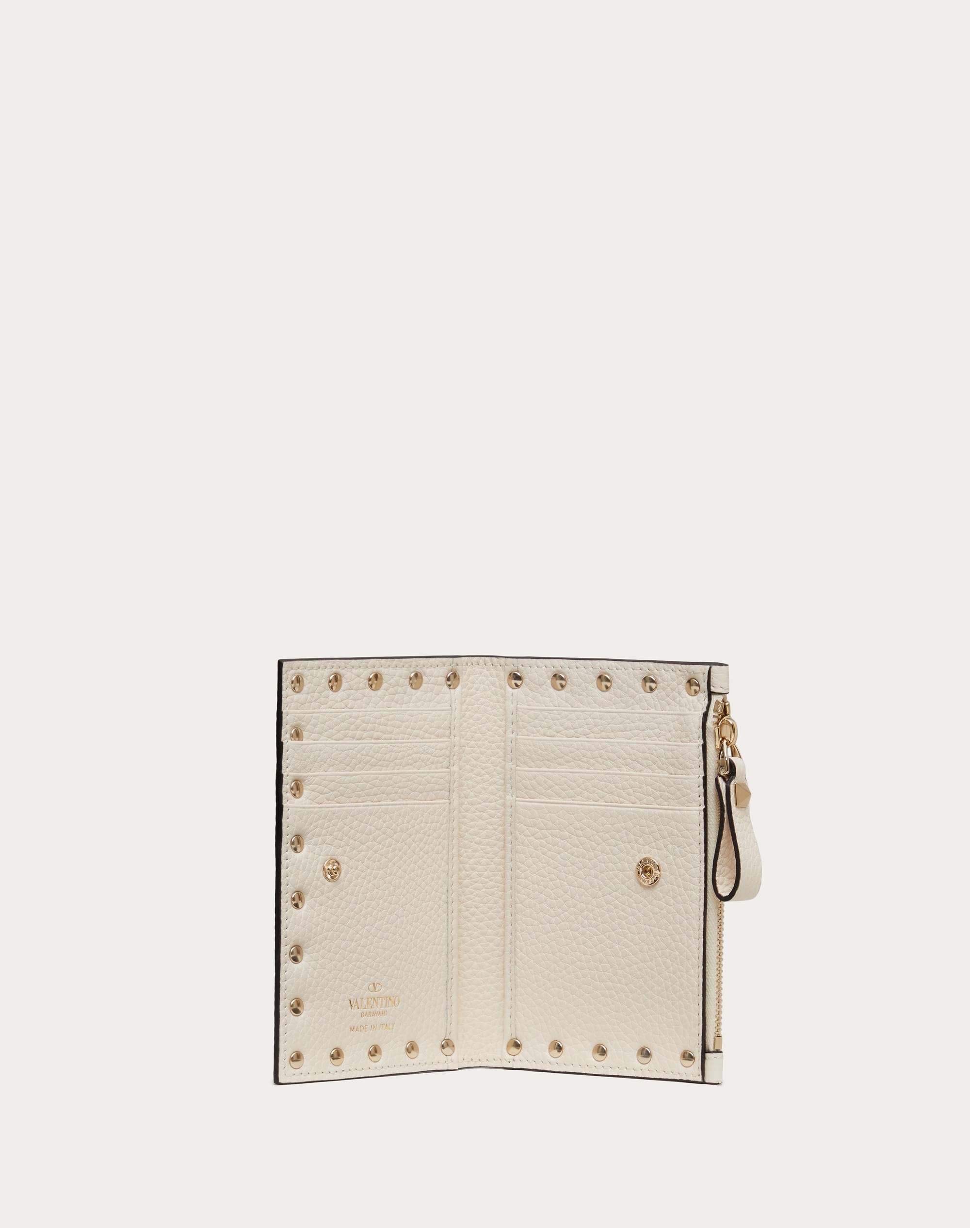 ROCKSTUD GRAINY CALFSKIN CARDHOLDER WITH ZIPPER - 5