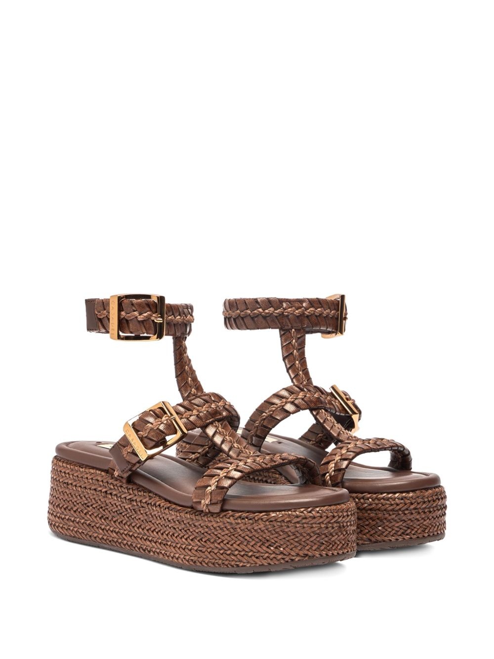 braided-strap heeled sandals - 2