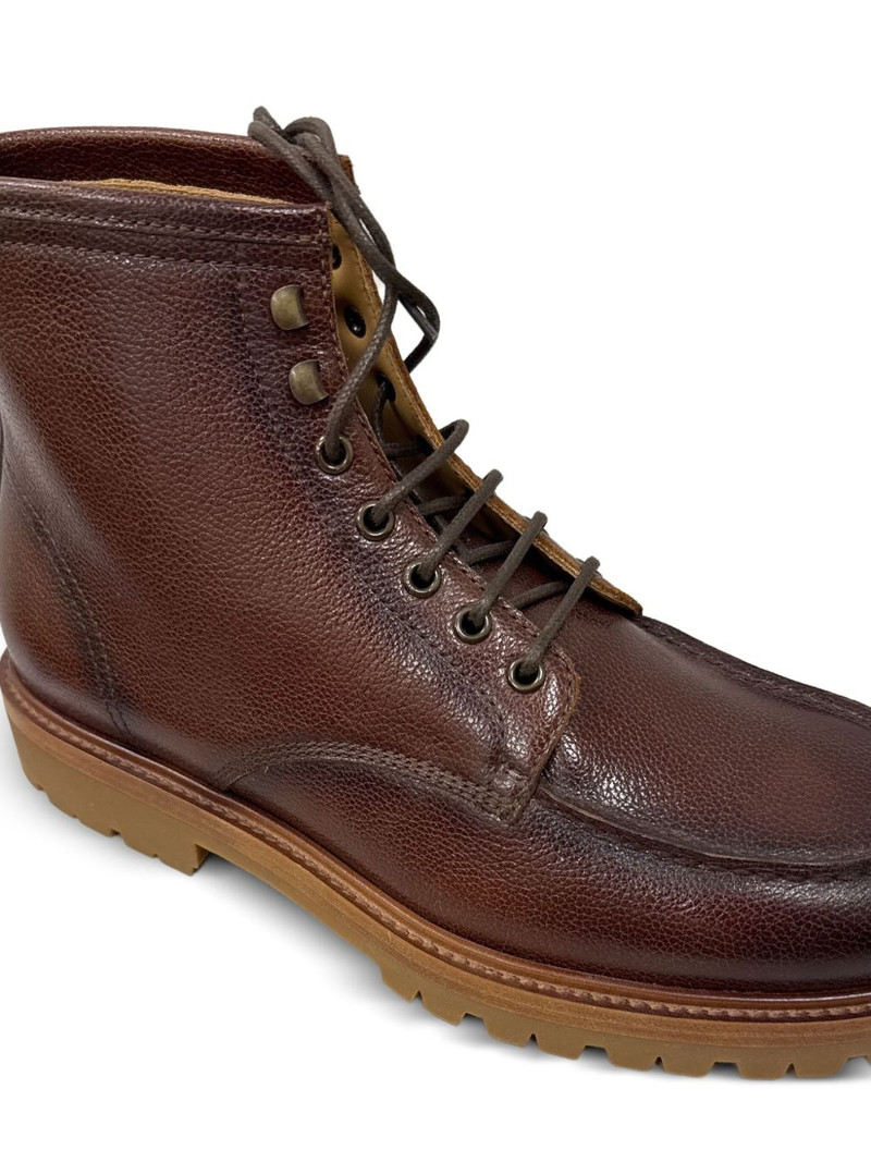 Brunello Cucinelli leather lace-up ankle boots outlook