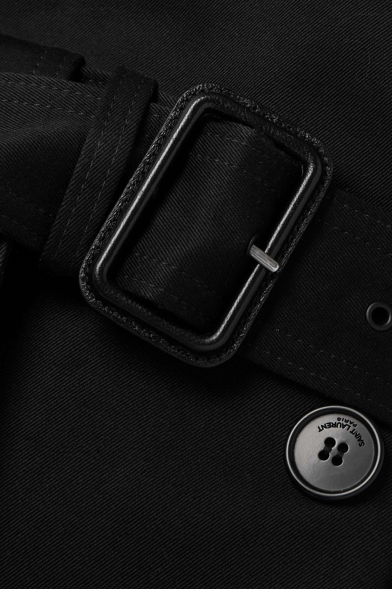 Double-breasted belted cotton-twill trench coat - 5