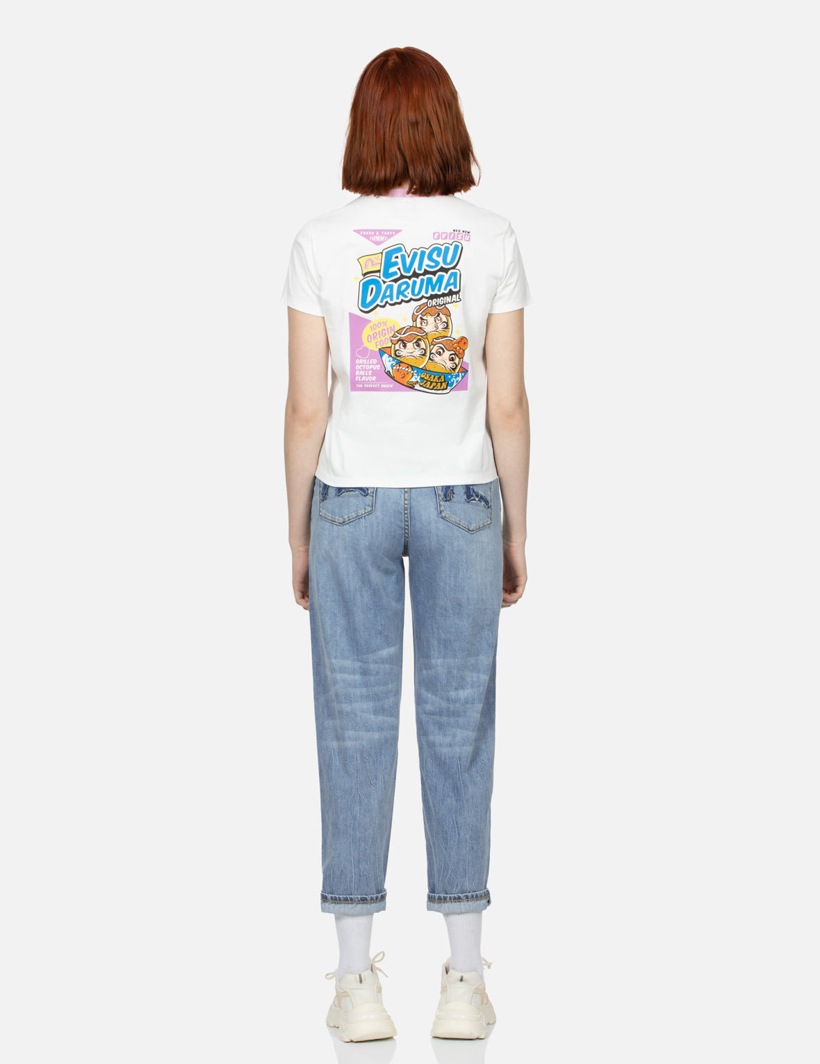 LOGO AND TAKOYAKI DARUMA PRINT REGULAR FIT RINGER T-SHIRT - 5