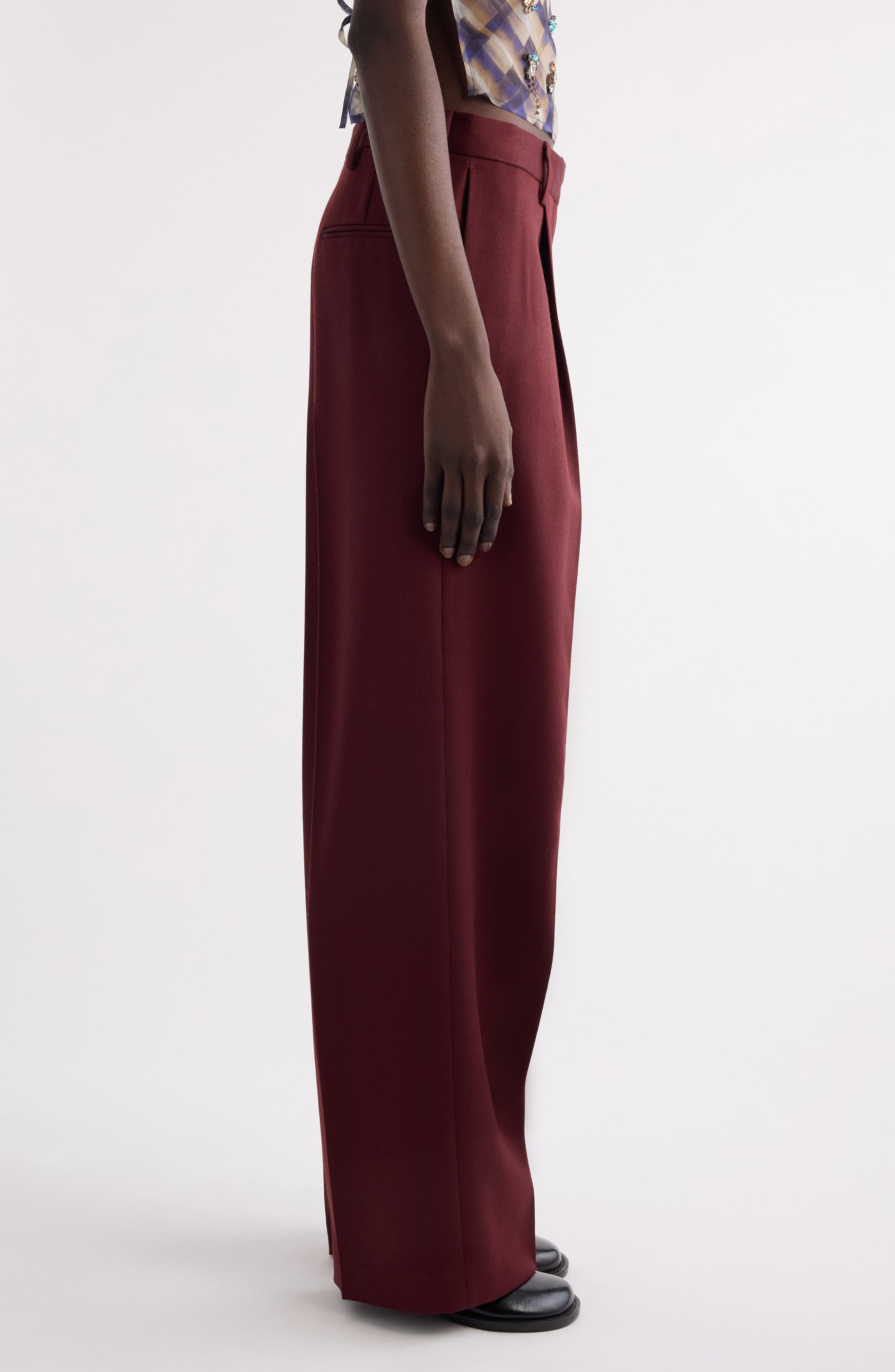 Dries Van Noten Portias Pleated Wool Pants in Brique at Nordstrom - 4