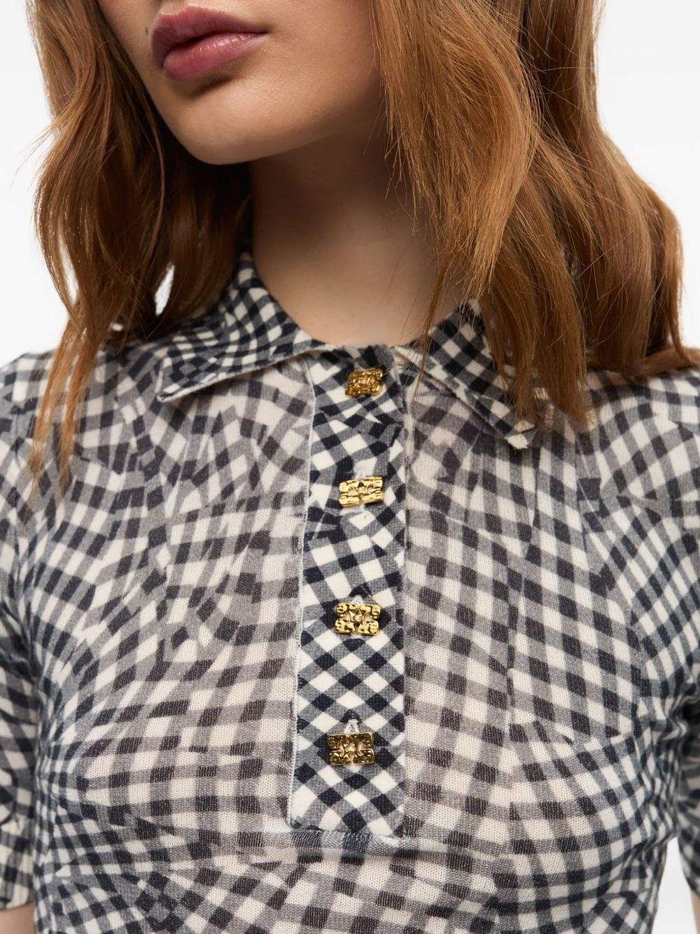 patterned-jacquard top - 5