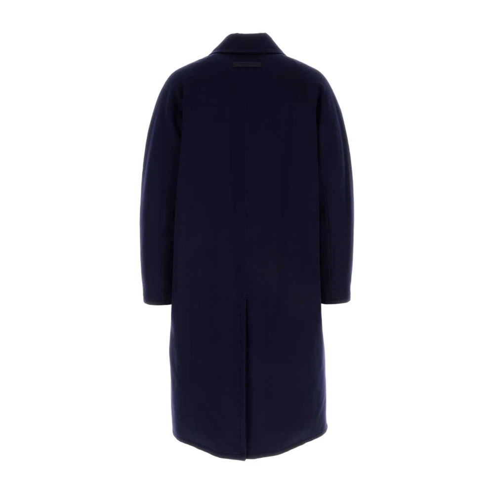 NAVY BLUE WOOL COAT - 2