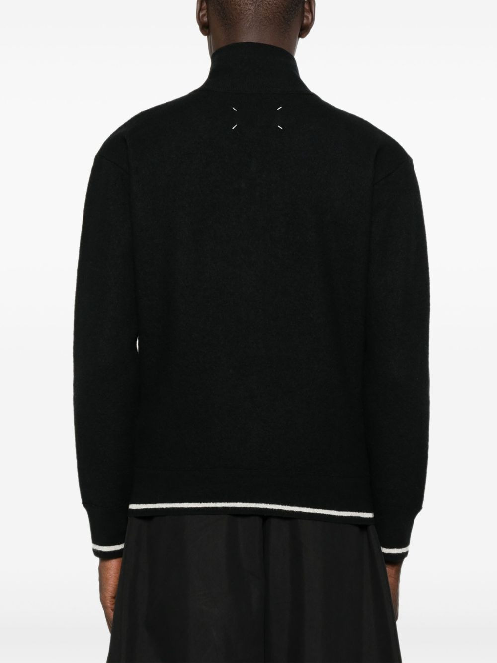 zip-front high-neck cardigan - 4