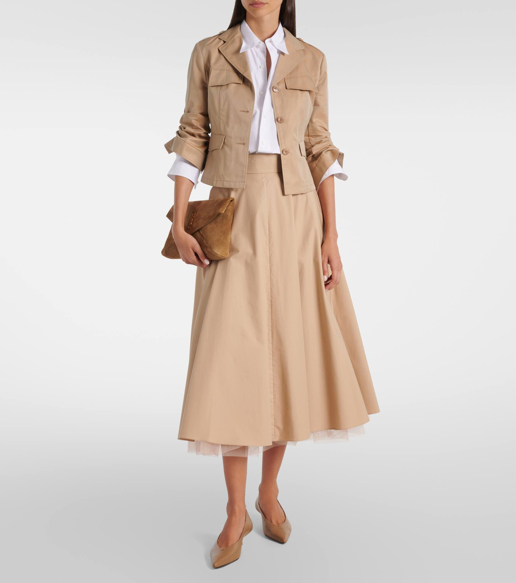 Light Touch cotton and tulle midi skirt - 2