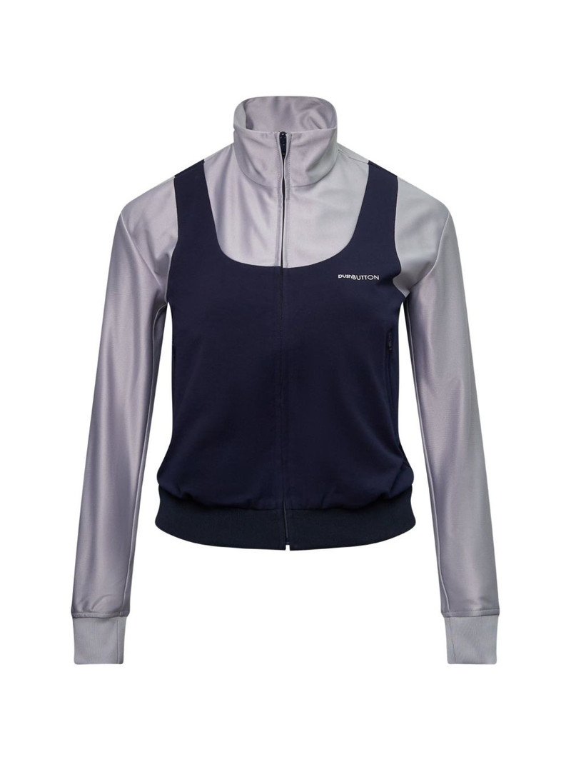 layered-design zip-up sweatshirt 1