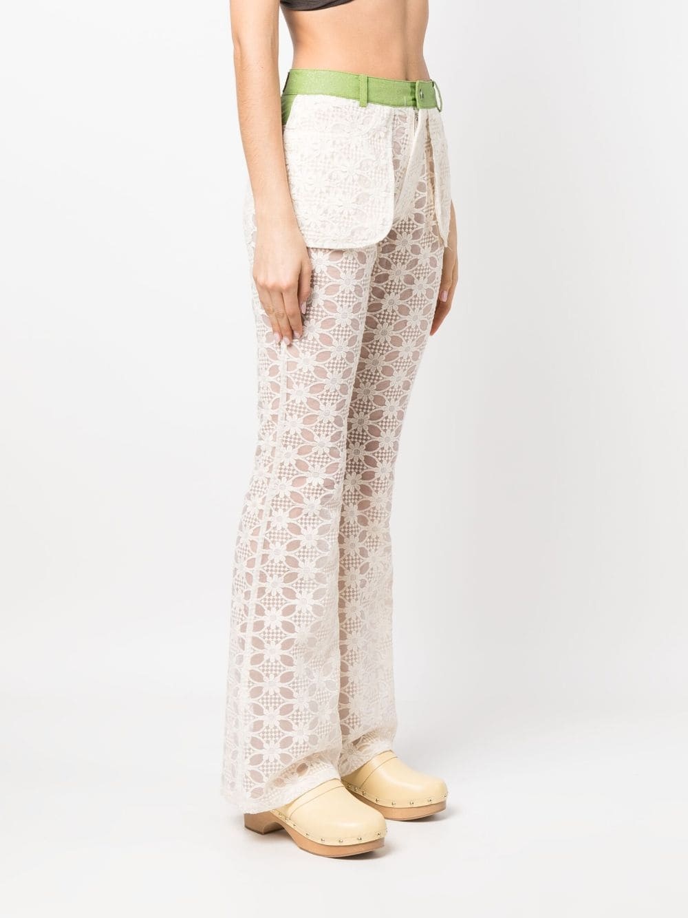 panelled flared trousers - 3