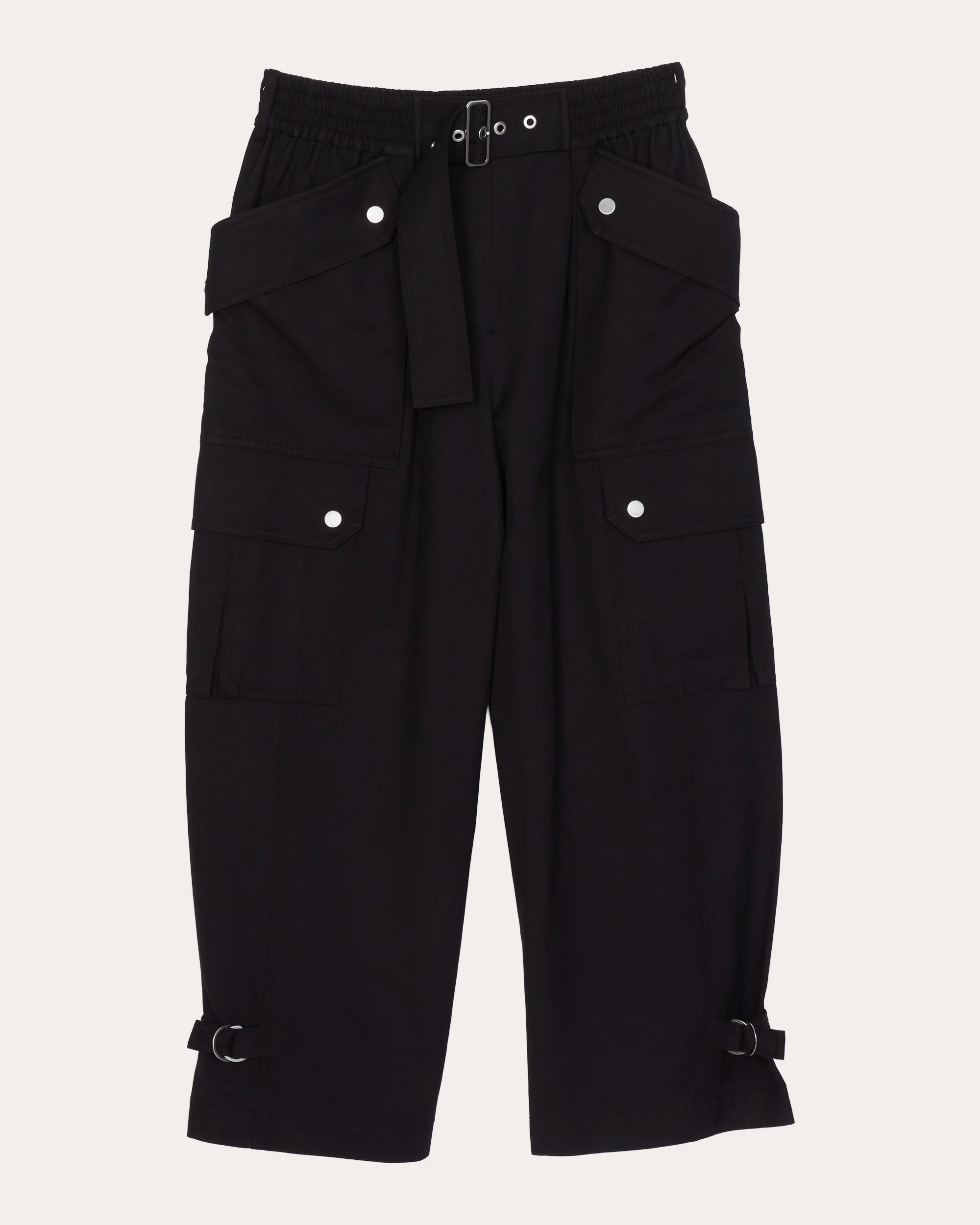 Twill Utility Cropped Cargo Pants - 1