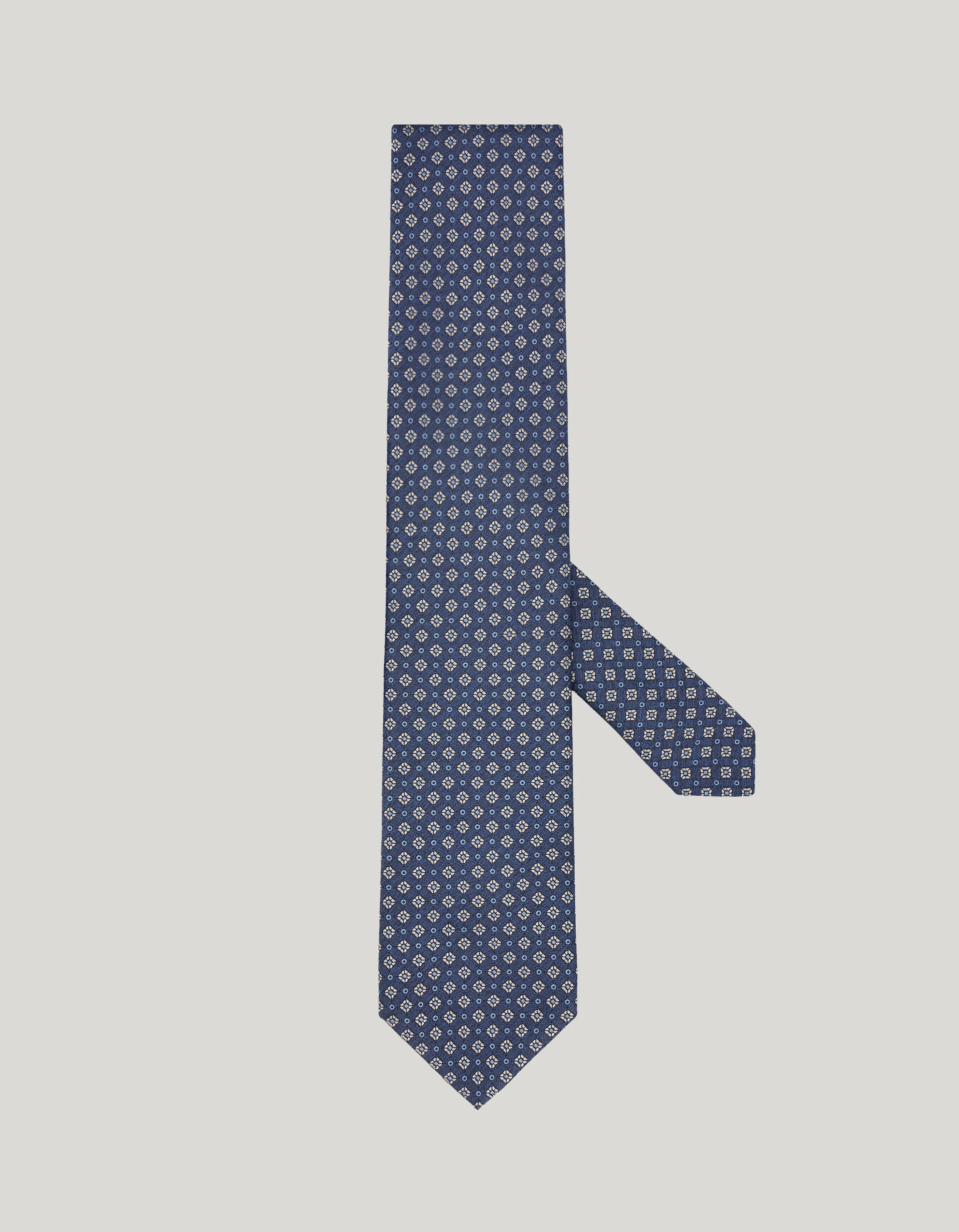 BLUE SILK TIE, MICRO PATTERN - 1