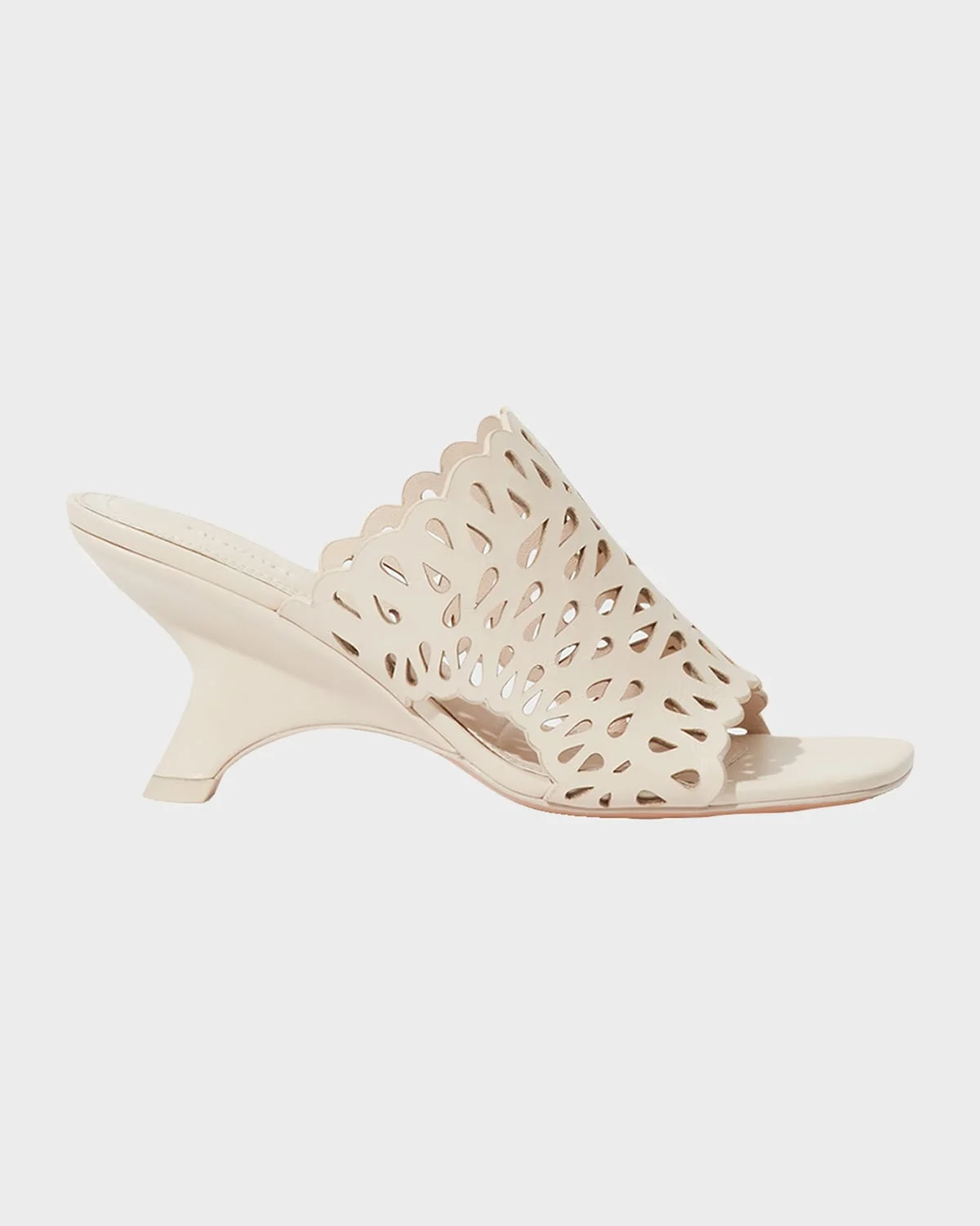 Shadow Laser-Cut Leather Mules - 1