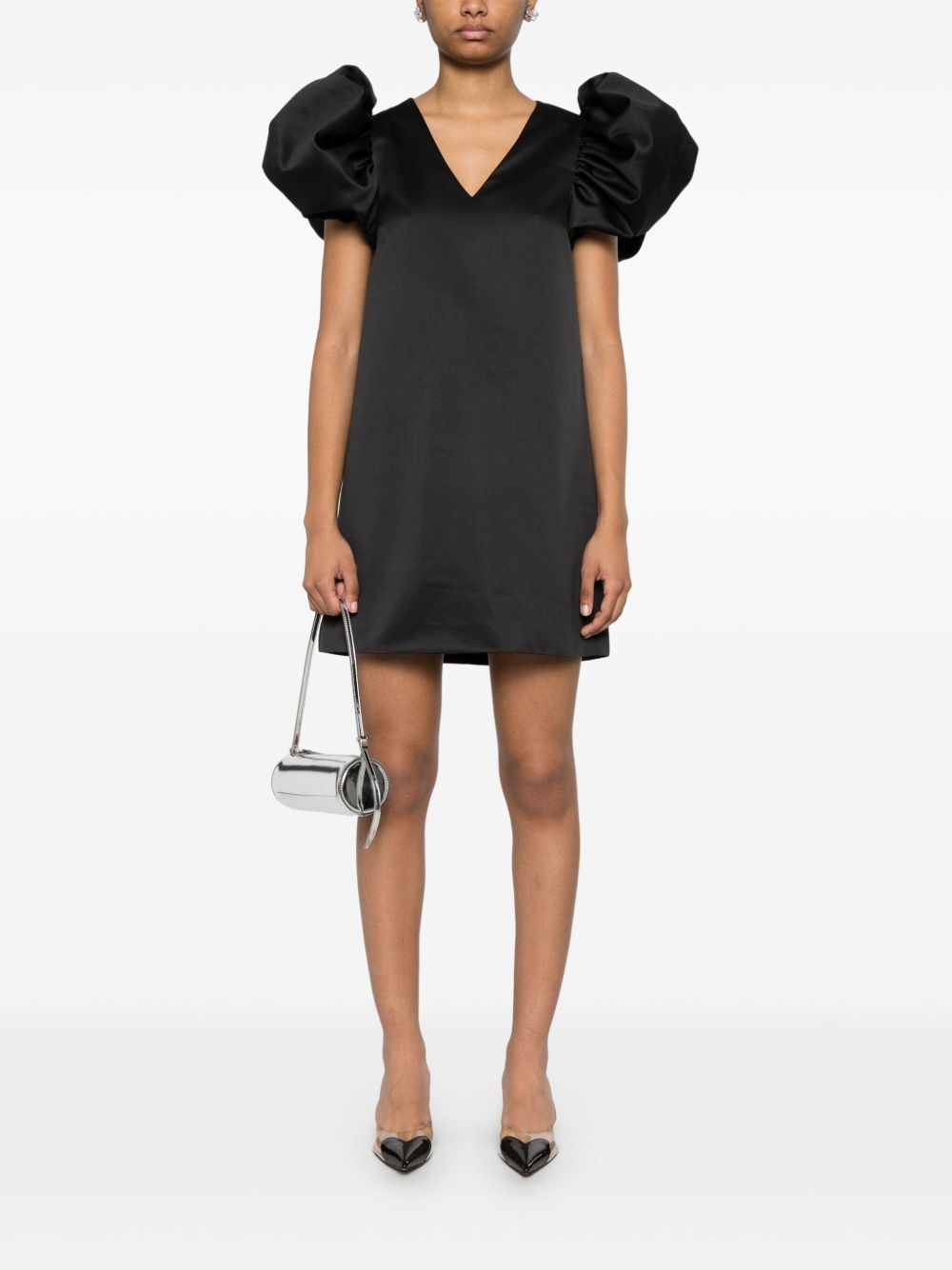 A-line satin mini dress - 2