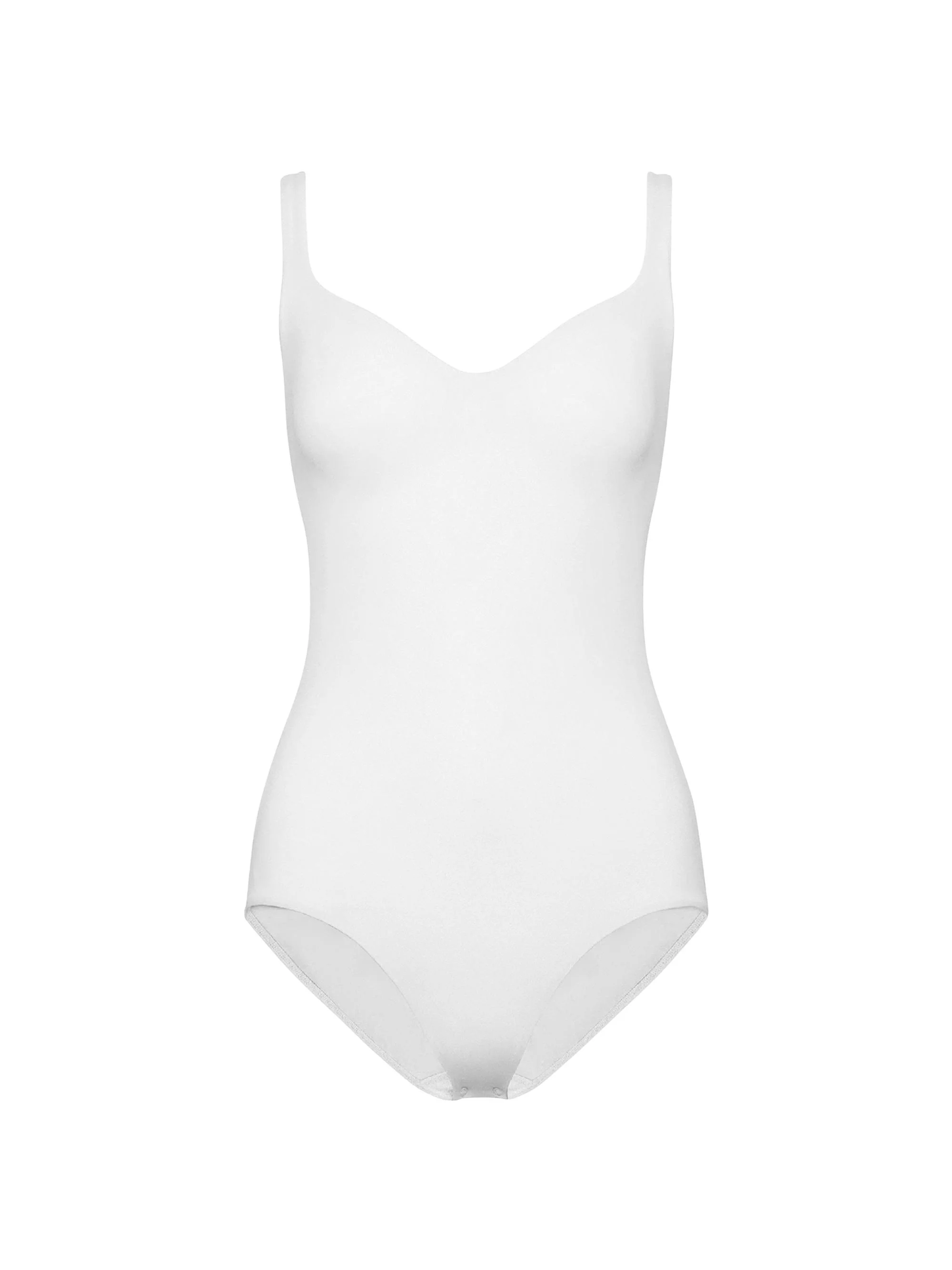 Women's Formfitting Sleeveless V-Neck Bodysuit - White - 1