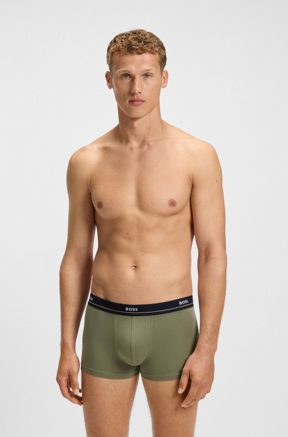 THREE-PACK OF STRETCH-COTTON TRUNKS WITH LOGO WAISTBANDS - 2